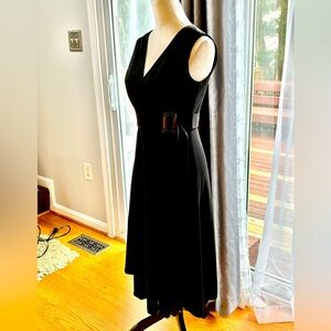 Calvin Klein Black Midi Dress with Side Buckle